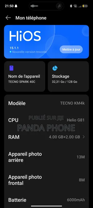 Tecno Spark 40 128 GB Bleu