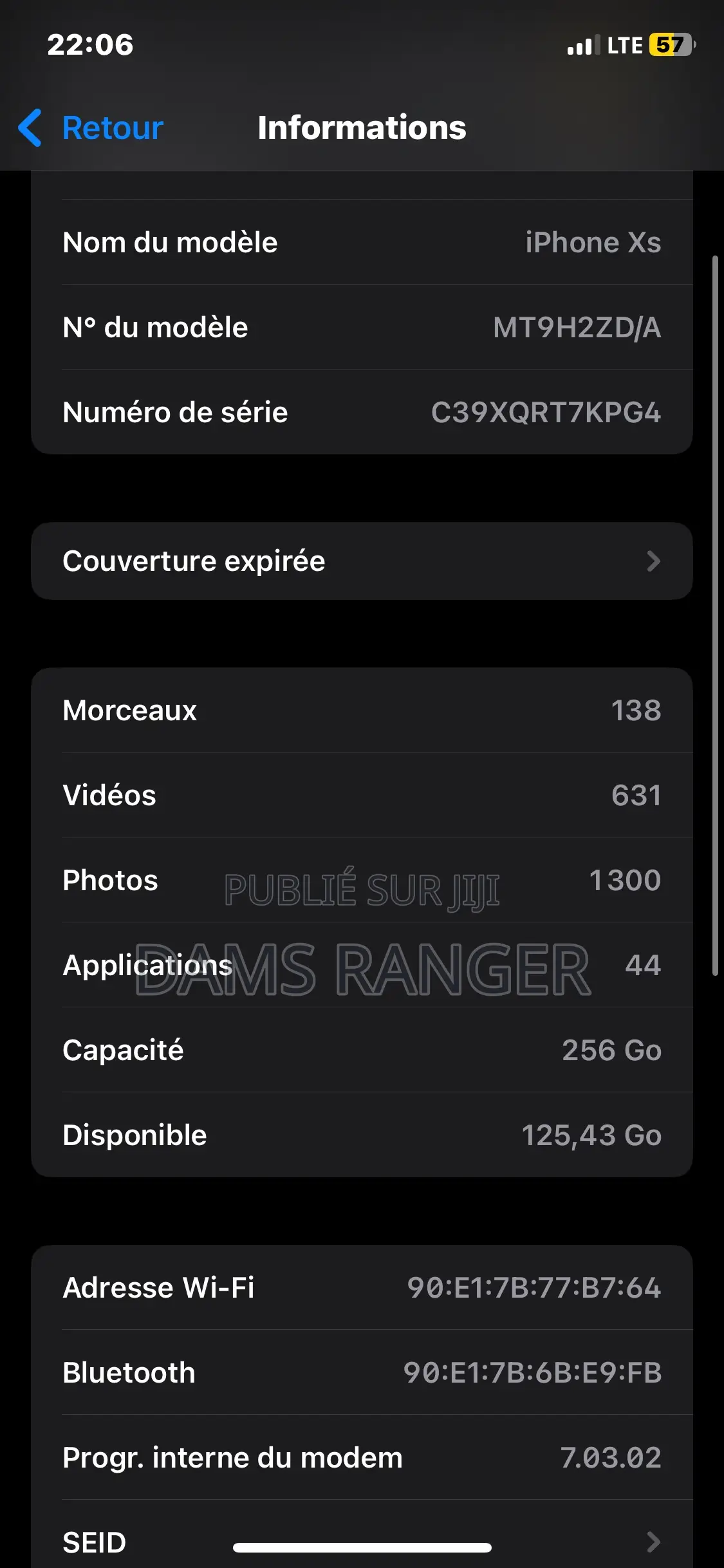 Apple iPhone XS 256 GB Noir