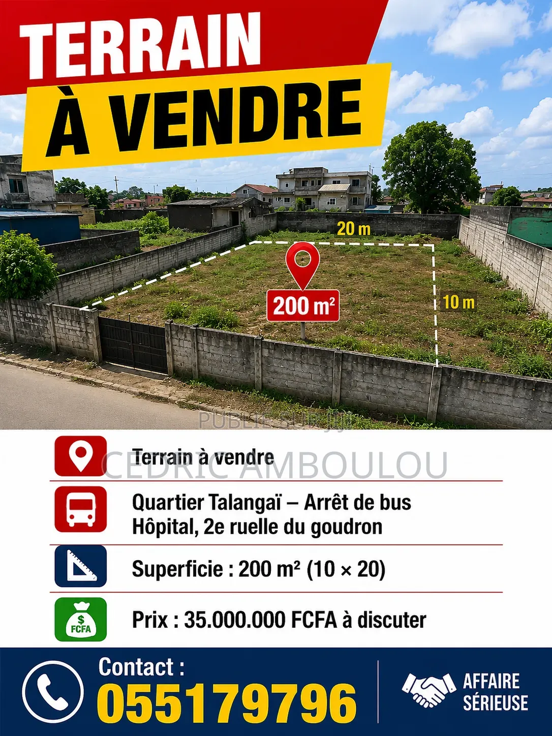 Demi Parcelle À Vendre Dans Talangaï 200m2 Soit 10/20