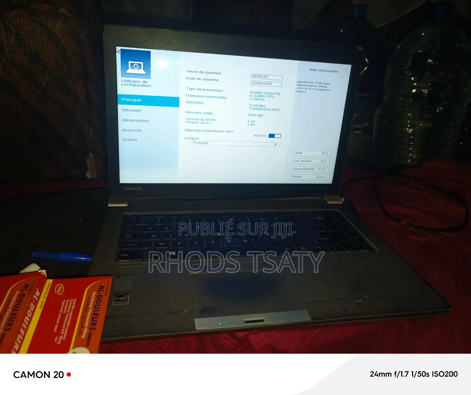 Ordinateur portable Toshiba Autre 8GB Intel Core i5 SSD 256GB