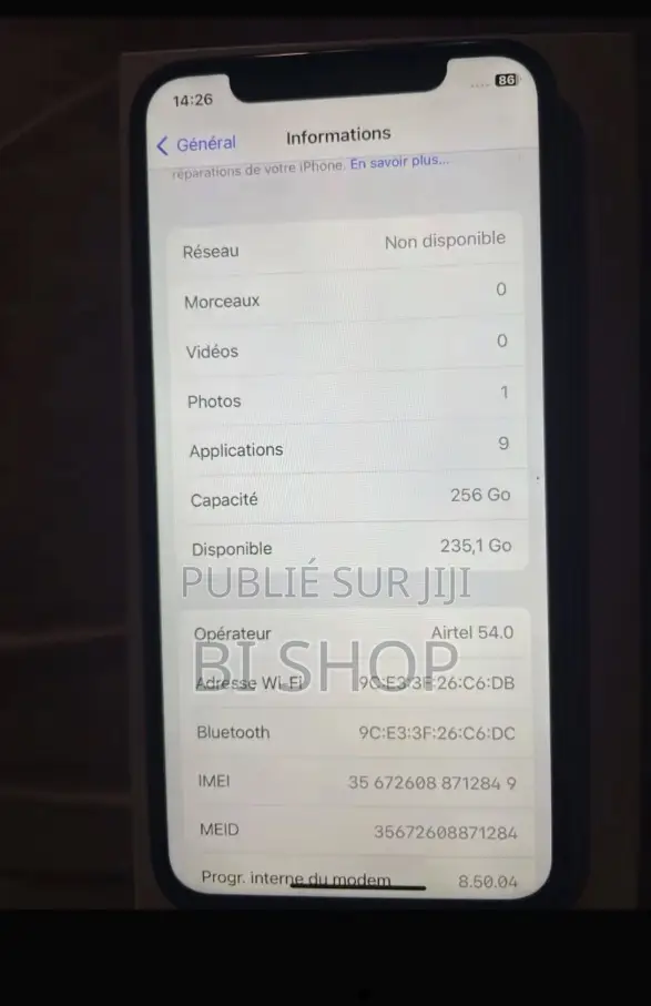 Nouveau Apple iPhone X 256 GB Blanc
