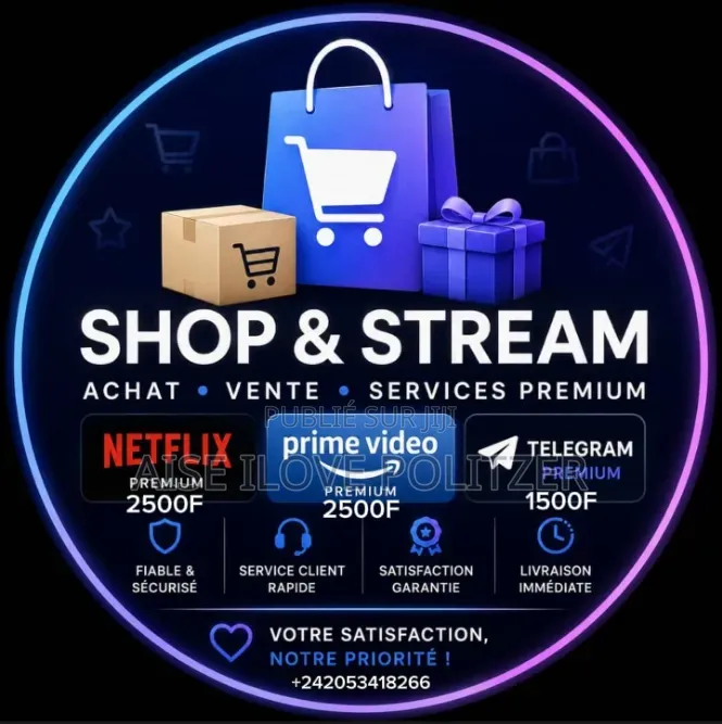 Abonnement Netflix, Prime Vidéo Et Telegram Disponible