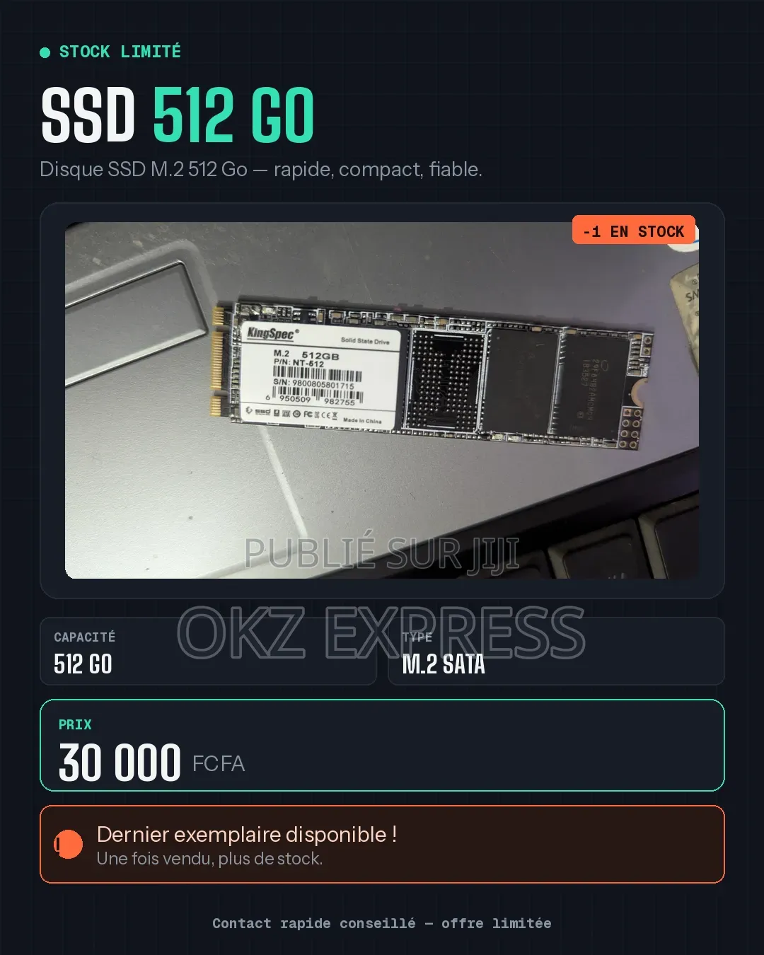SSD M.2 Sata À Clé B+M