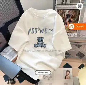 T-Shirt Décontracté Oversize en Coton, Design Personnalisé.