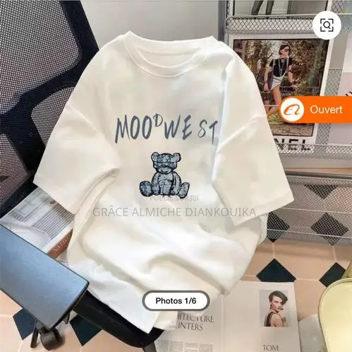 T-Shirt Décontracté Oversize en Coton, Design Personnalisé.