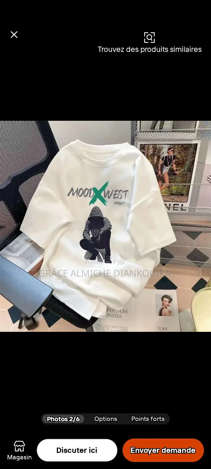 T-Shirt Décontracté Oversize en Coton, Design Personnalisé.