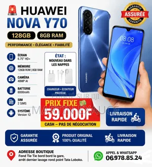 Nouveau Huawei Nova Y70 128 GB Autre