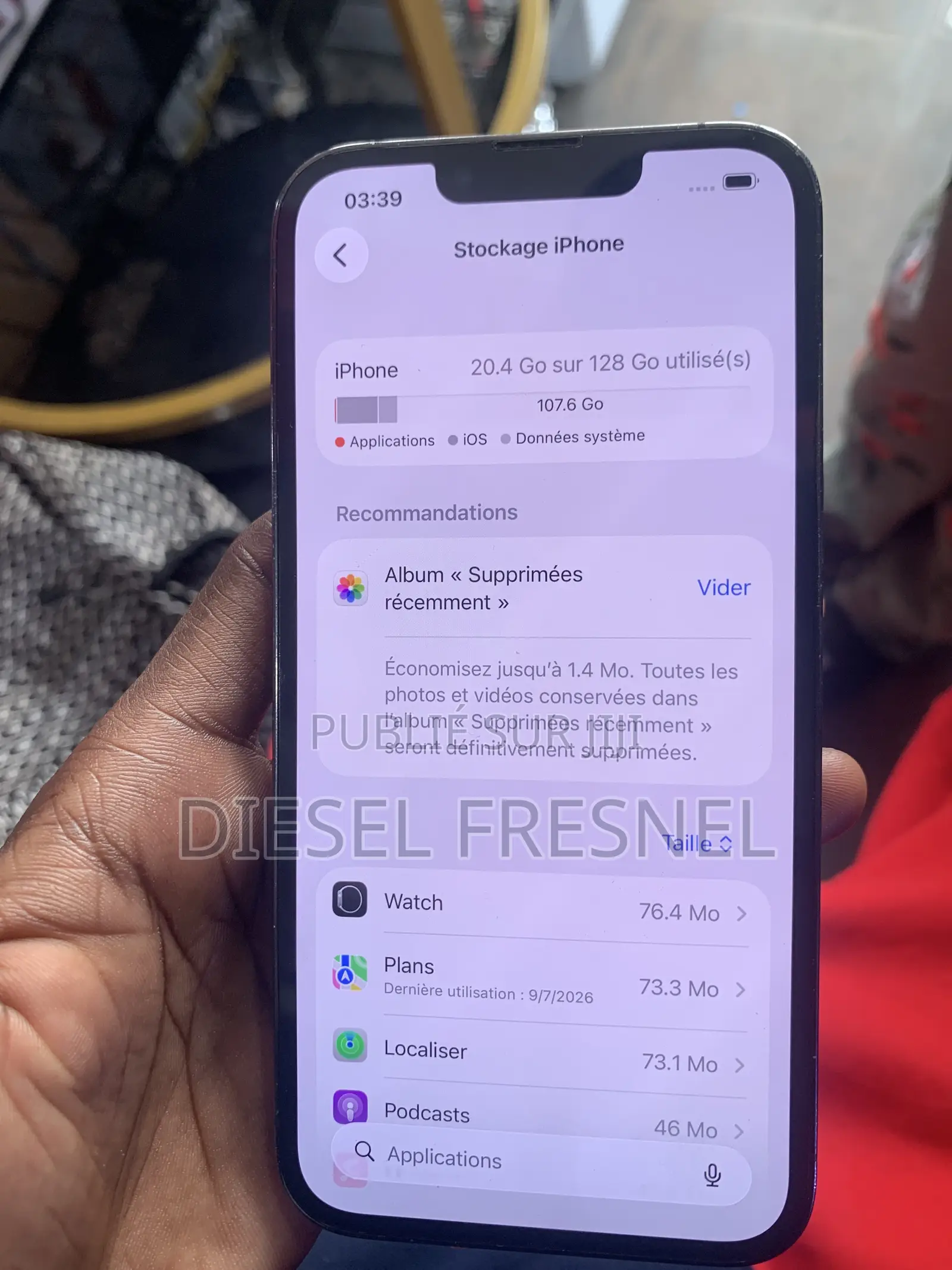 Nouveau Apple iPhone 13 Pro 128 GB Argenté