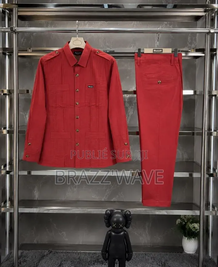 Ensemble Chemise Pantalon Homme Rouge