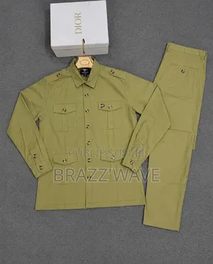 Ensemble Chemise Pantalon Homme Camel Finitions Dorées