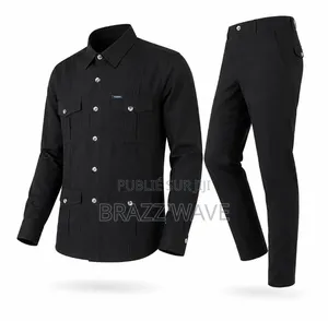 Ensemble Chemise Pantalon Homme Noire Style Safari