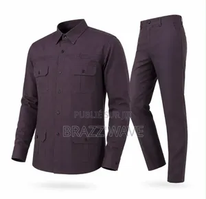 Ensemble Chemise Pantalon Homme Noire Style Safari