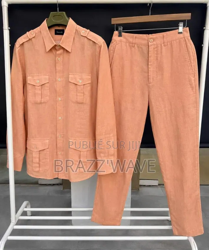Ensemble Chemise Pantalon Homme Terracotta Style Safari