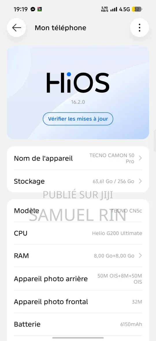 Nouveau Tecno Camon 50 256 GB Gris