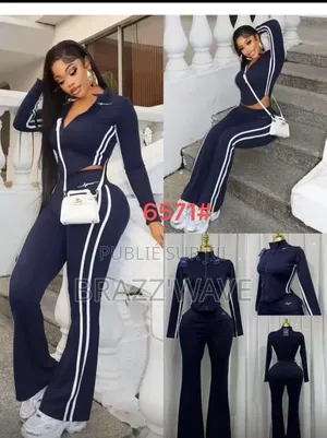 Ensemble Sport Zippé Femme Bleu Marine
