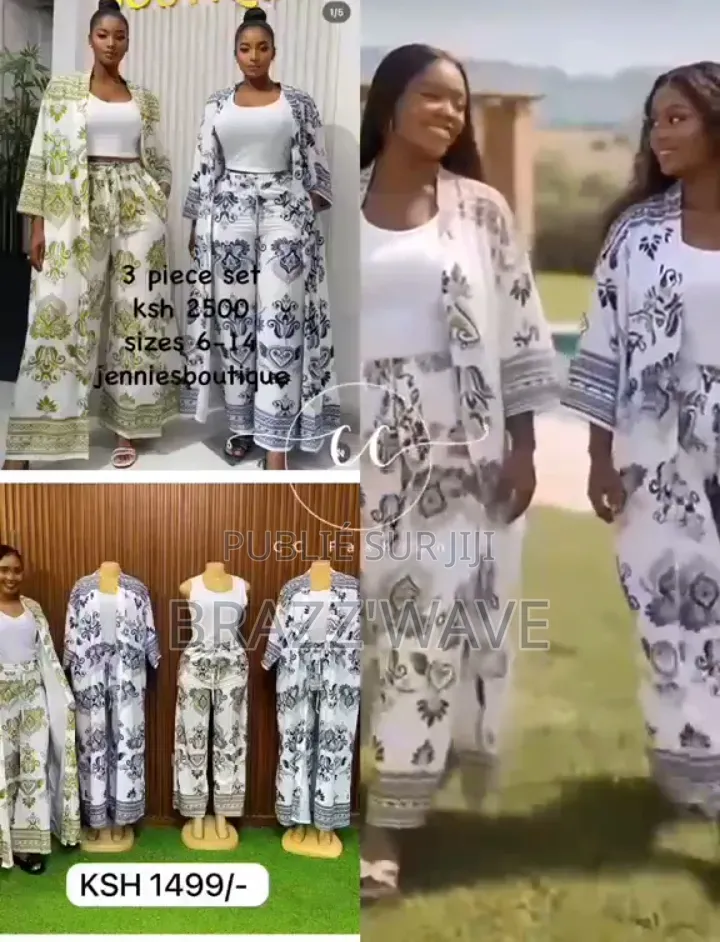 Ensemble 3 Pièces Kimono Imprimé Femme