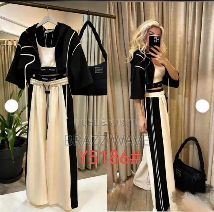 Ensemble Hoodie Crop Et Pantalon Large