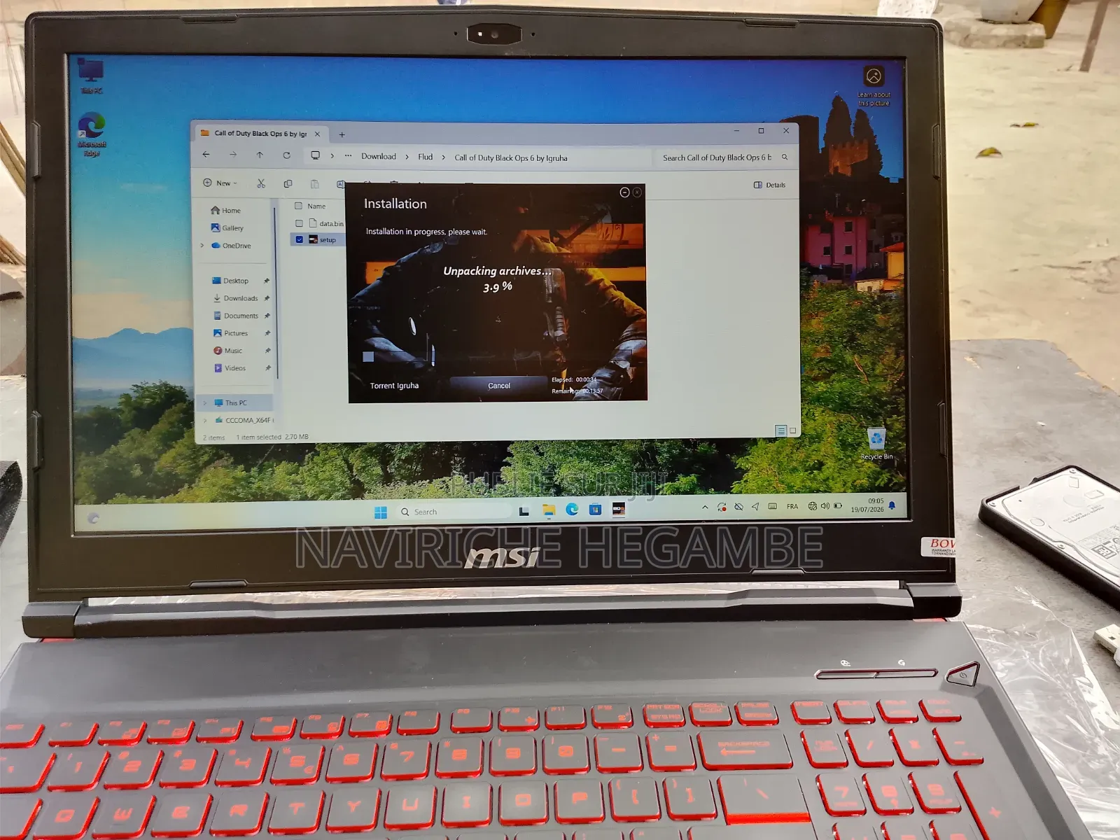 Nouveau Ordinateur portable MSI GL63 8RD 8GB Intel Core i7 SSD 128GB
