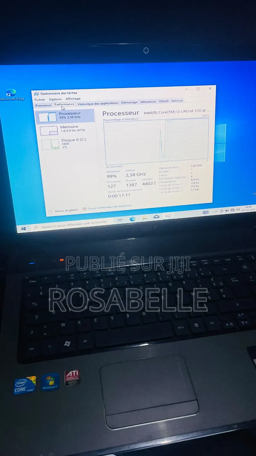 Ordinateur portable Acer AcerNote 370 4GB Intel Core i3 HDD 640GB