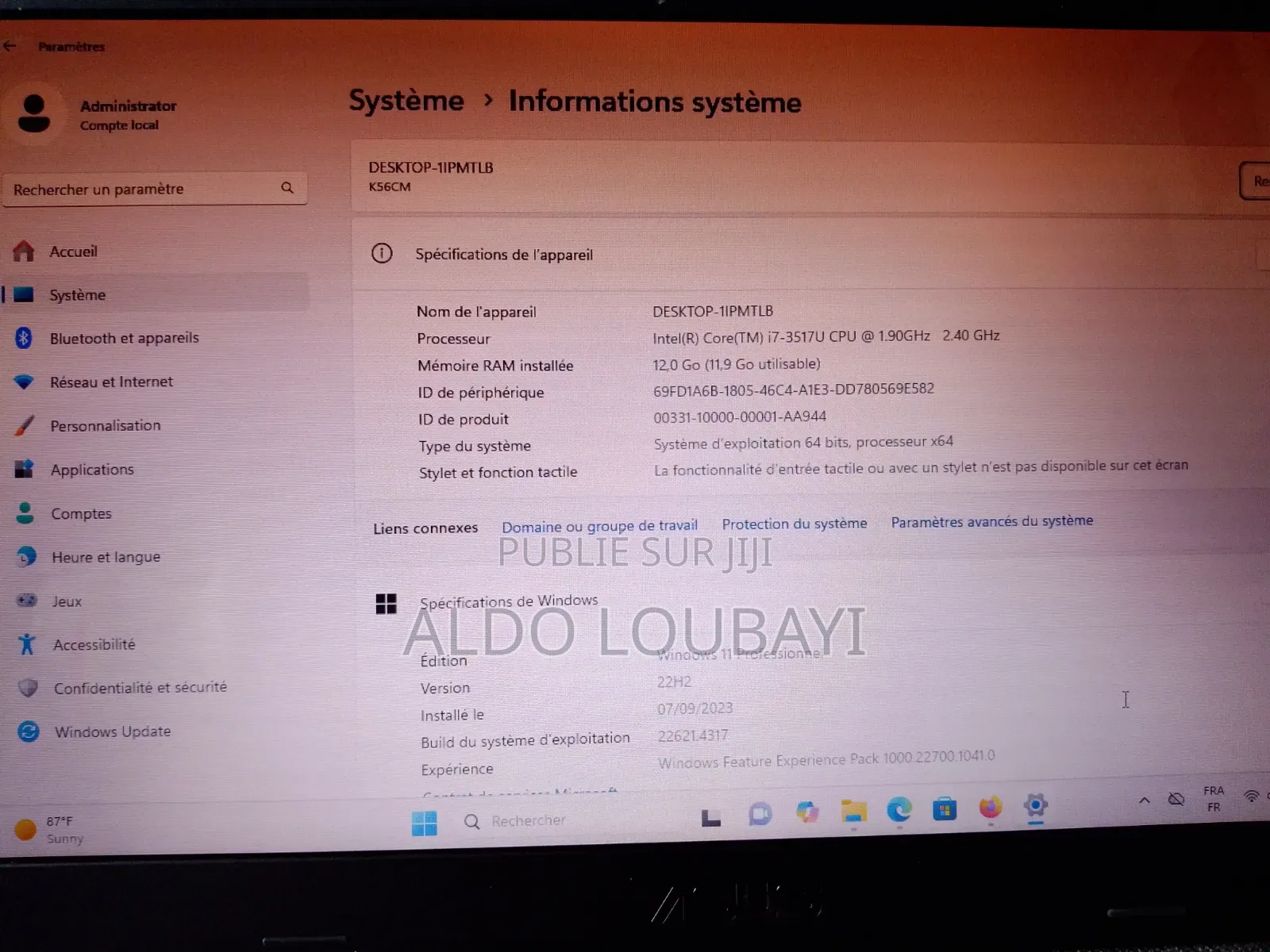 Ordinateur portable Asus K56CM 12GB Intel Core i7 SSD 1.5T