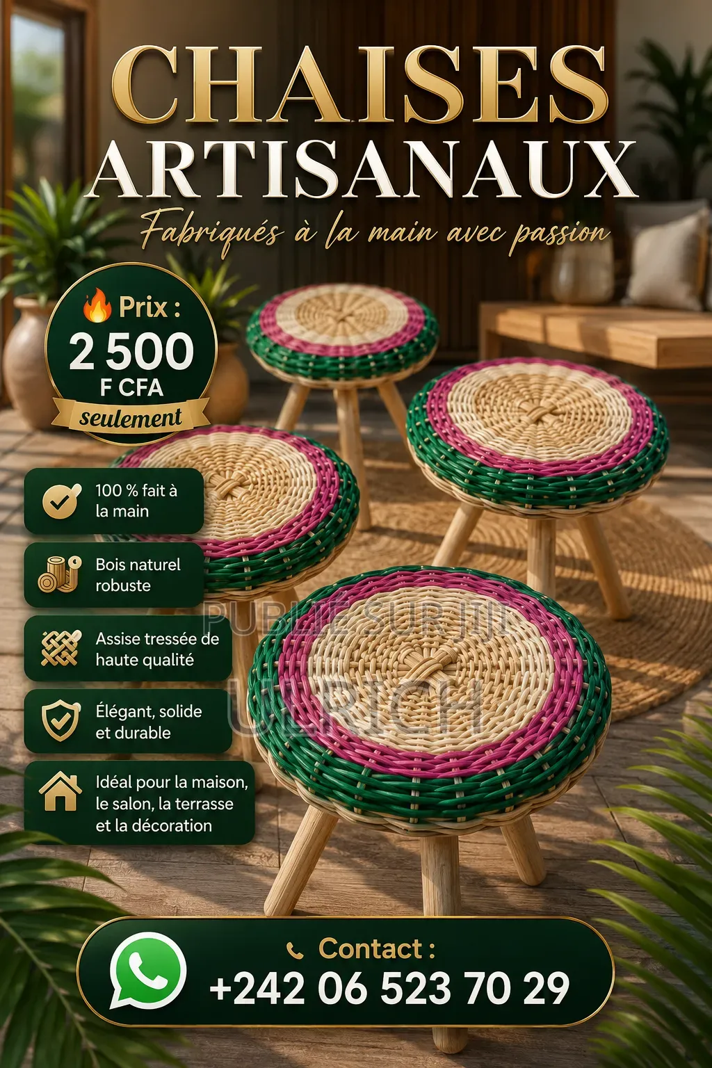 Chaises Artisanal Tressé – Élégance Et Tradition