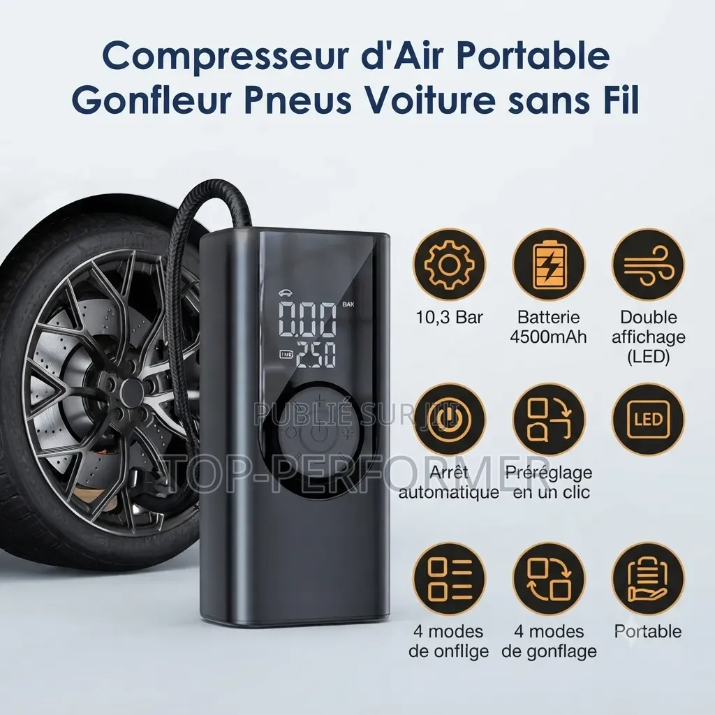 Gonfleur Pneu Voiture Sans Fil