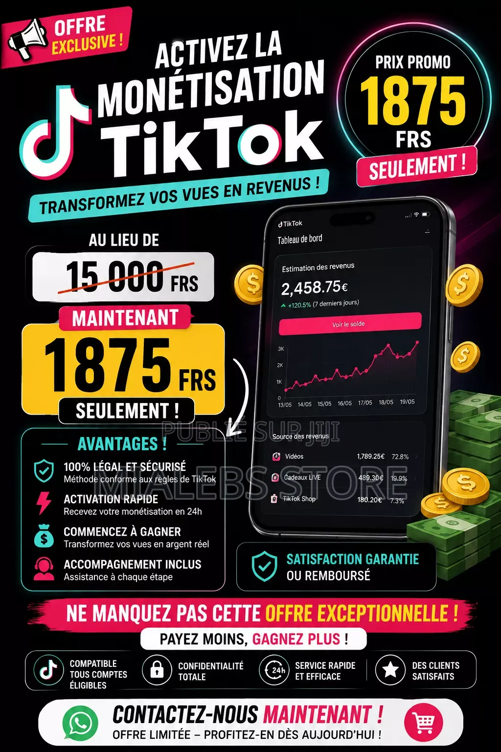 Monetisation Tik Tok