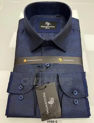 Chemise Homme PRESIDENTIAL Manches Longues Bleu Marine