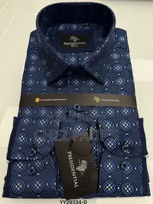 Chemise Homme PRESIDENTIAL Manches Longues Bleu Marine