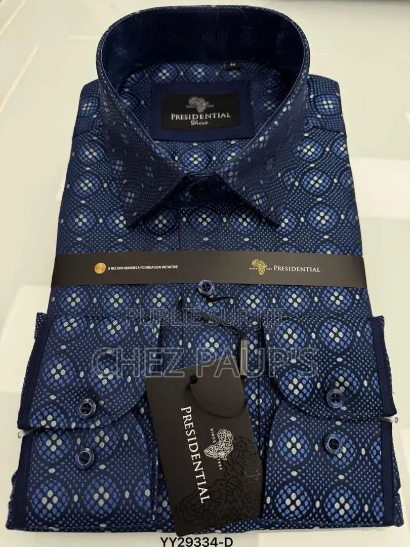 Chemise Homme PRESIDENTIAL Manches Longues Bleu Marine