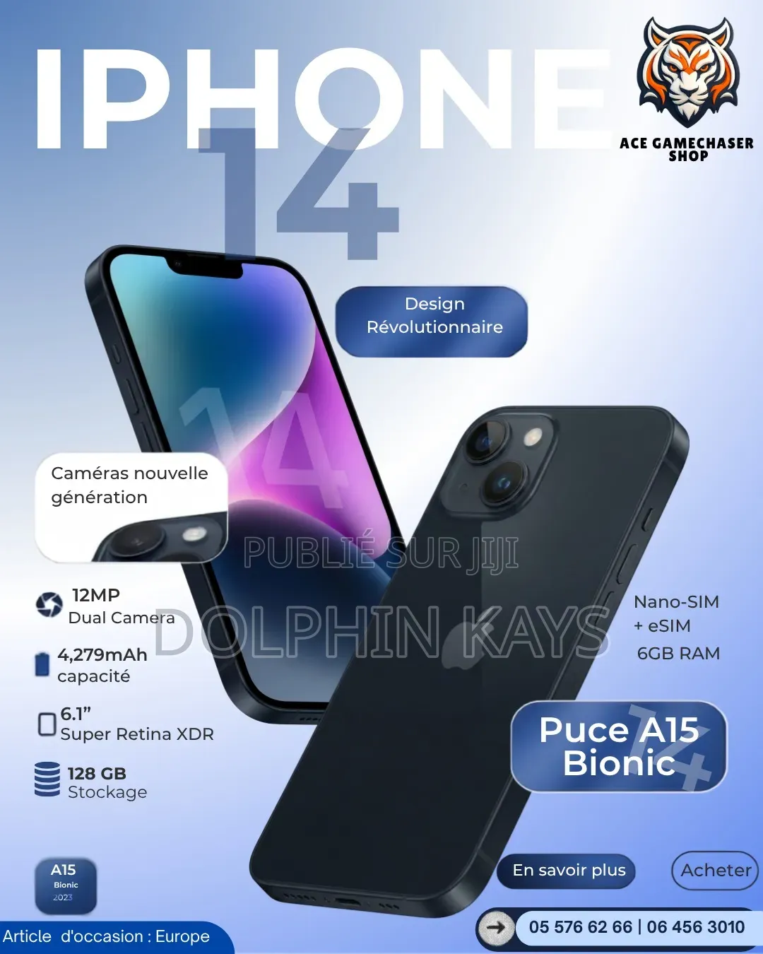 Apple iPhone 14 128 GB Bleu