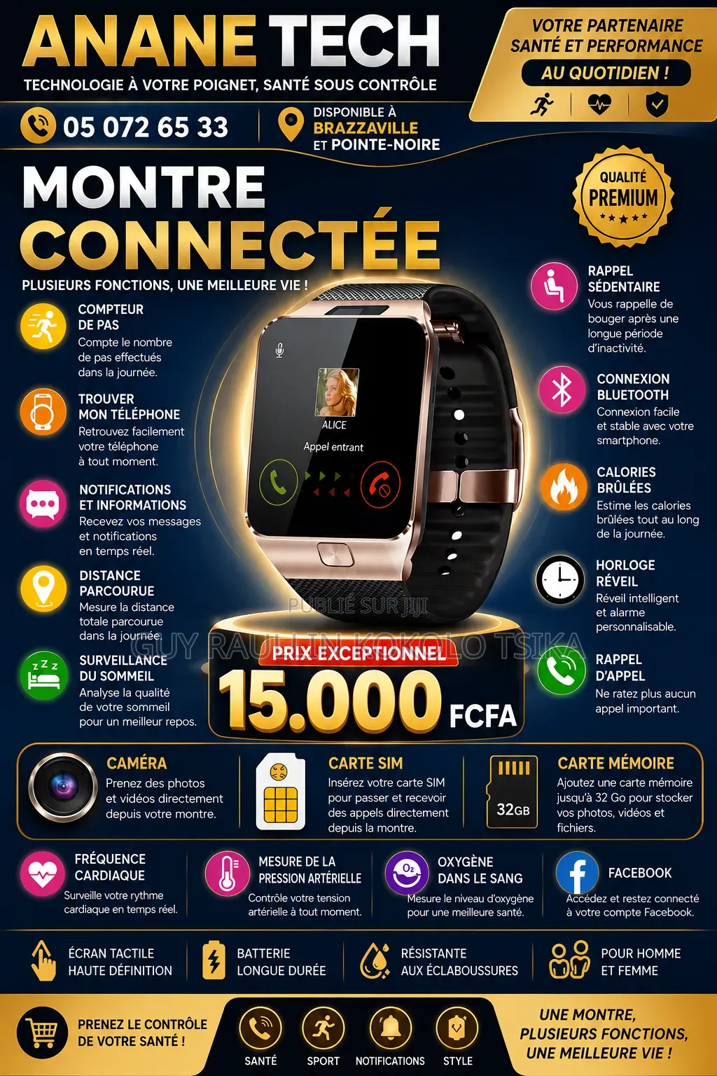 Montre Intelligente Homme/Femme