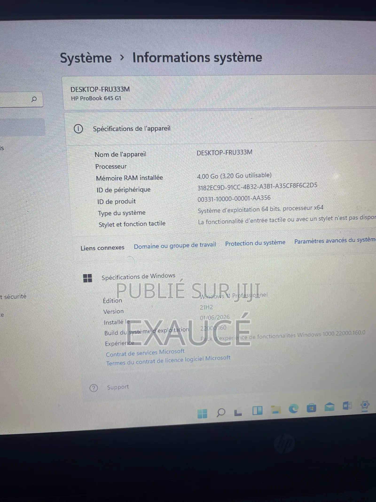 Ordinateur portable HP ProBook 640 G1 4GB Intel Core i5 HDD 256GB