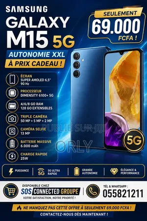 Nouveau Samsung Galaxy M15 128 GB Noir