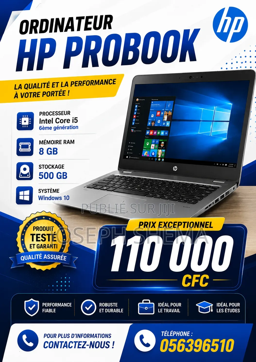 Ordinateur portable HP 650 G6 8GB Intel Core i5 SSD 500GB