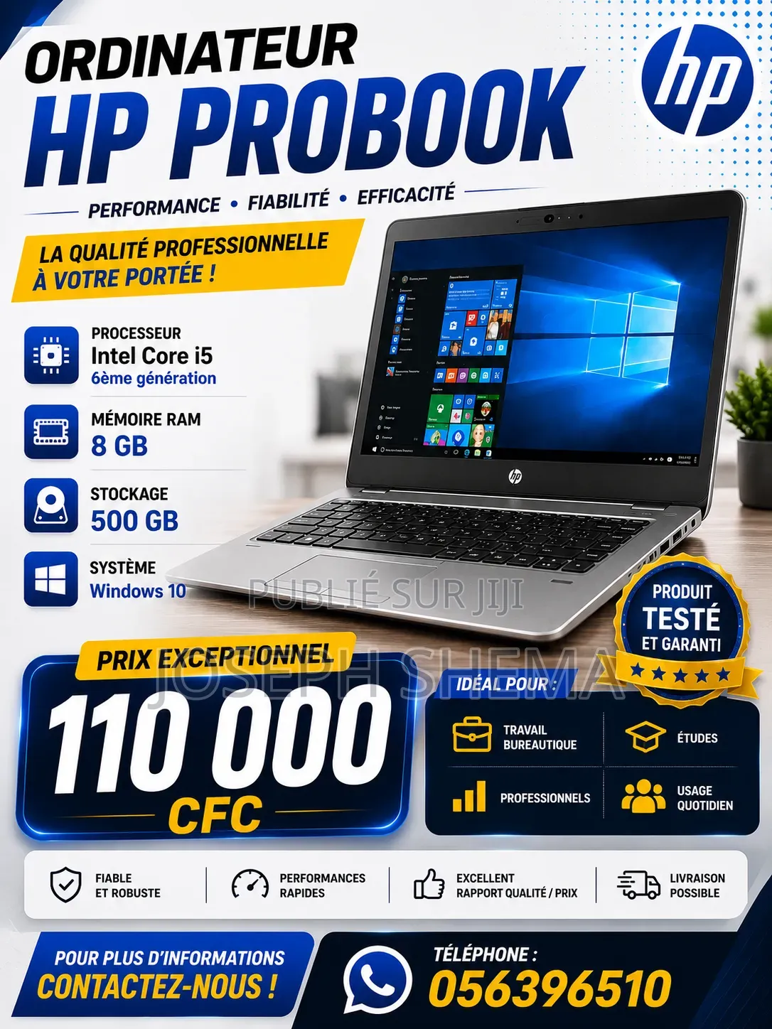 Ordinateur portable HP 650 G6 8GB Intel Core i5 SSD 500GB