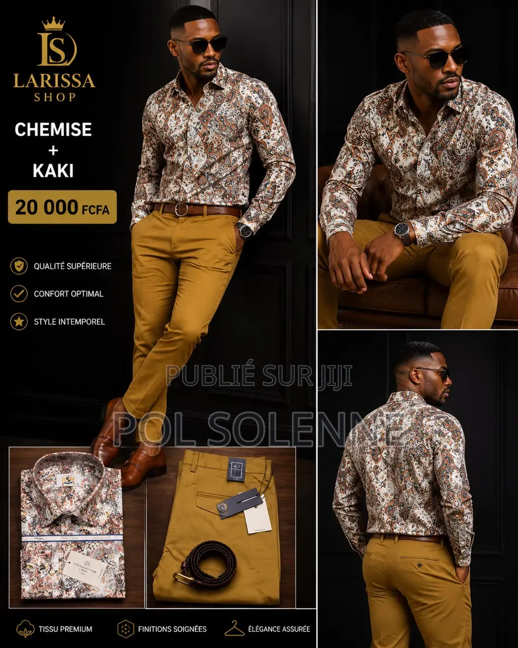 Ensemble Kaki Et Chemise