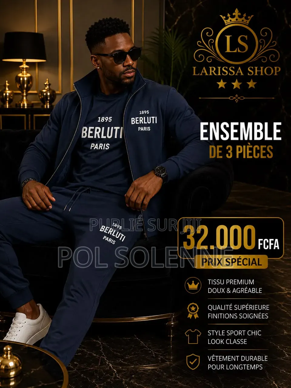 Ensemble De Trois Pièces Survêtements Plus T-Shirt