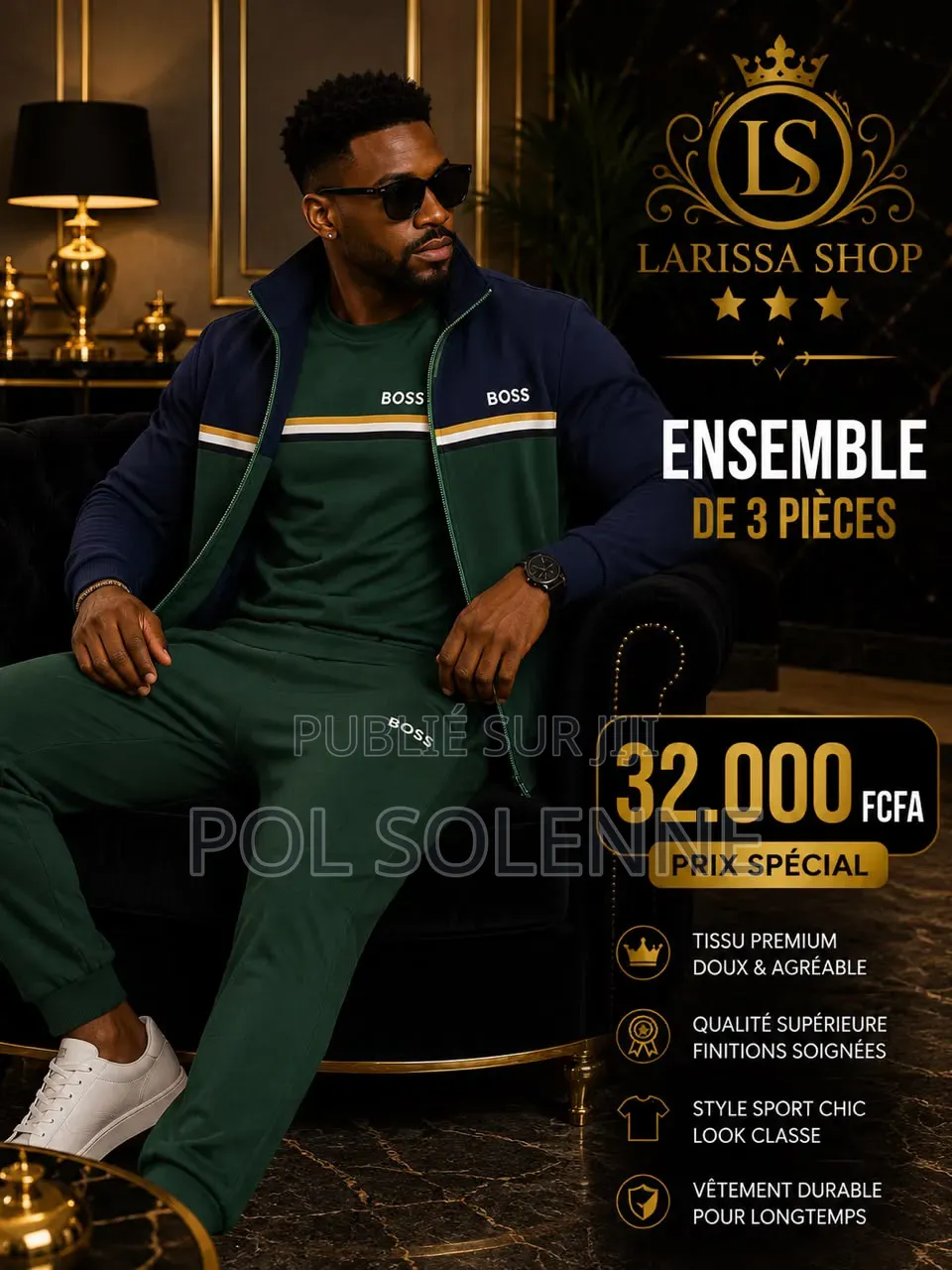 Ensemble De Trois Pièces Survêtements Plus T-Shirt