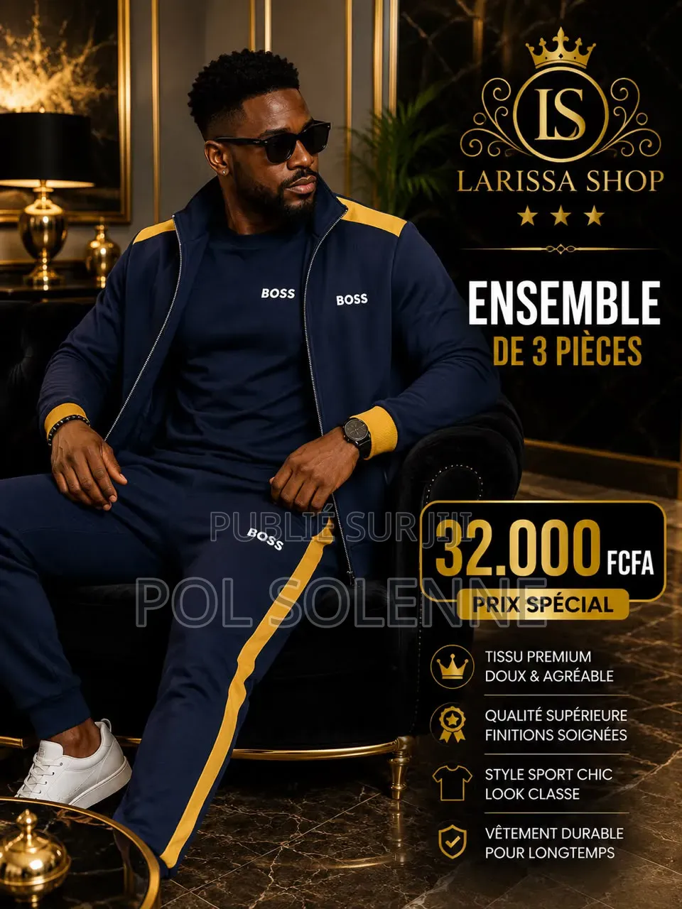 Ensemble De Trois Pièces Survêtements Plus T-Shirt