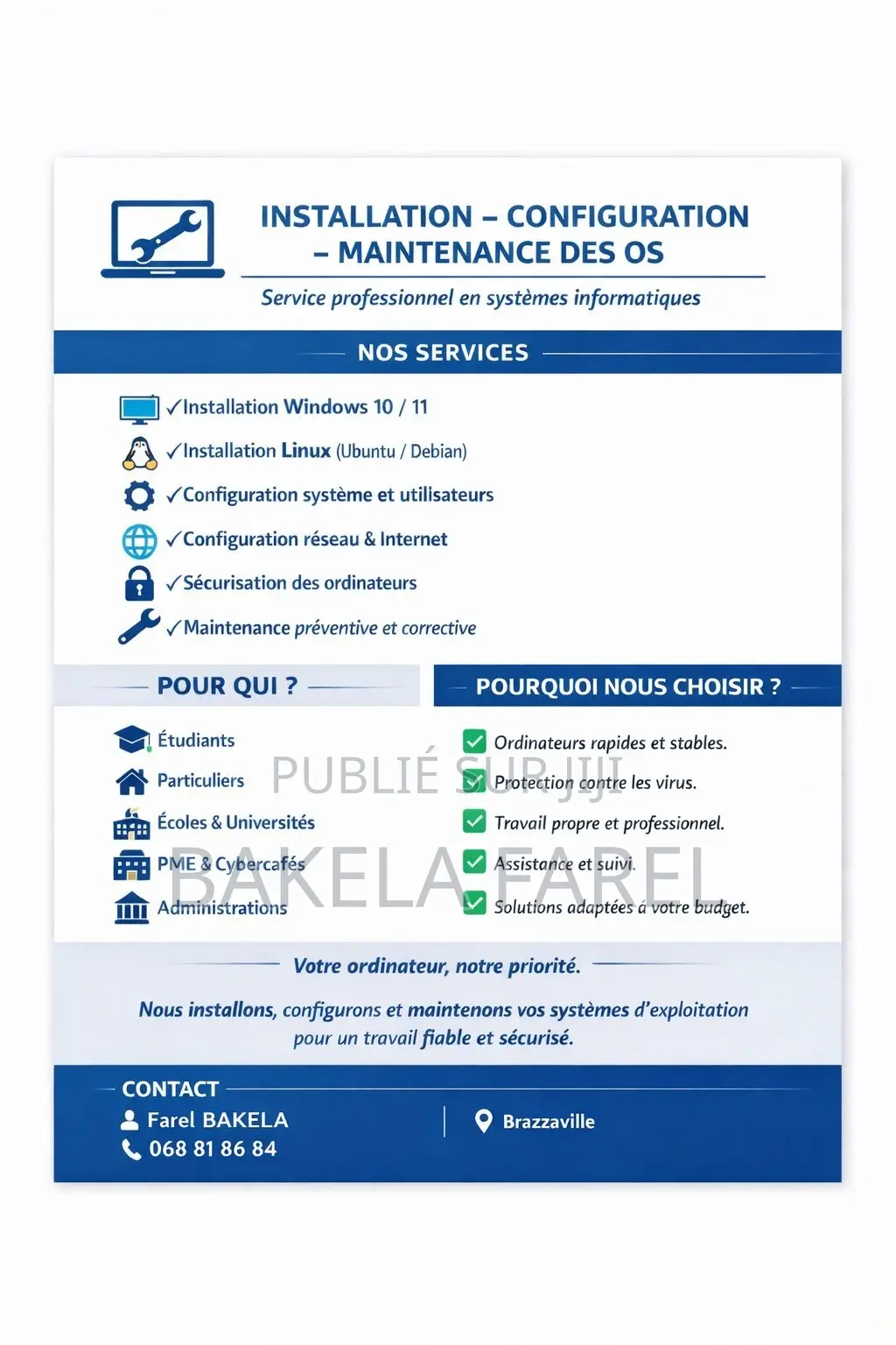 Installation Maintenance Windows/Linux – Services Informatiques