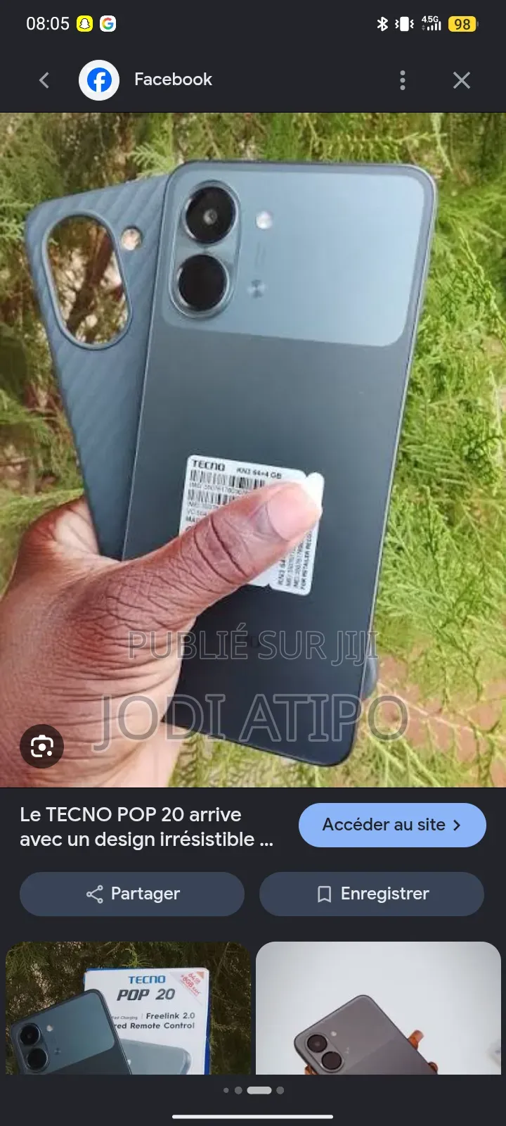 Tecno Pop 20 64 GB Gris