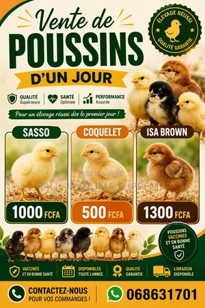 Vente De Poussins d'Un Jour