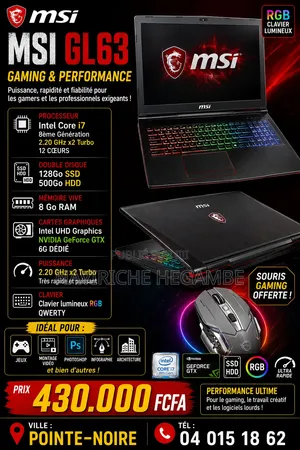 Nouveau Ordinateur portable HP Omen 15 8GB Intel Core i7 HDD+SSD 256GB