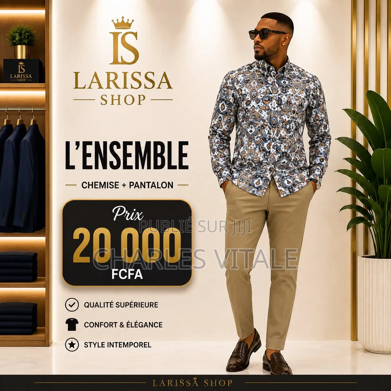 Ensemble Chemise Kaki