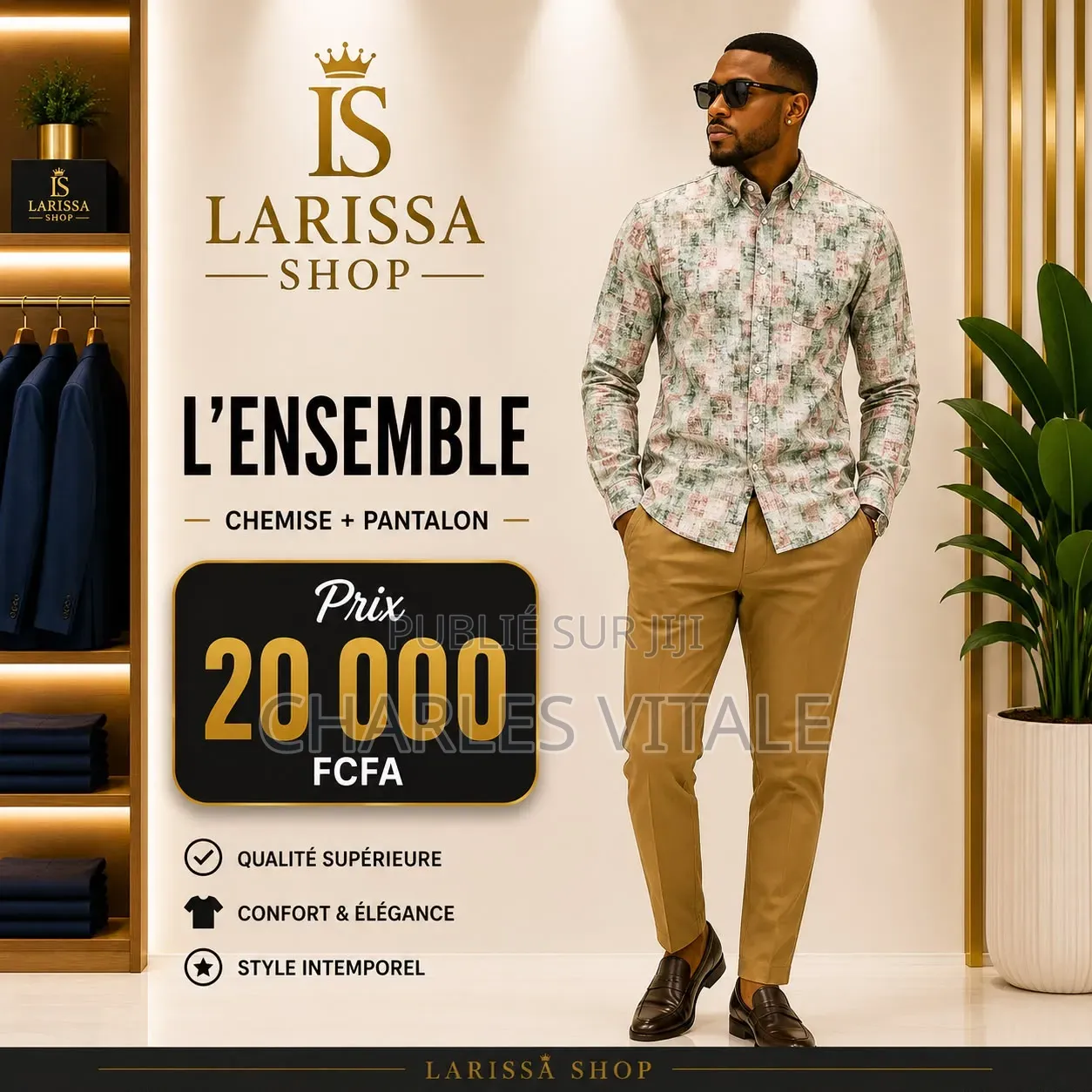 Ensemble Chemise Kaki