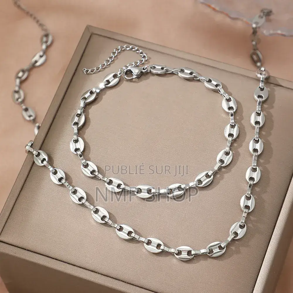 Ensemble Chaînette+Bracelet Graines Café 