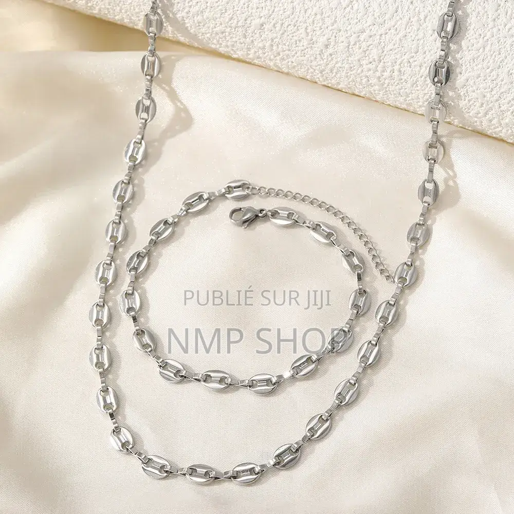 Ensemble Chaînette+Bracelet Graines Café 