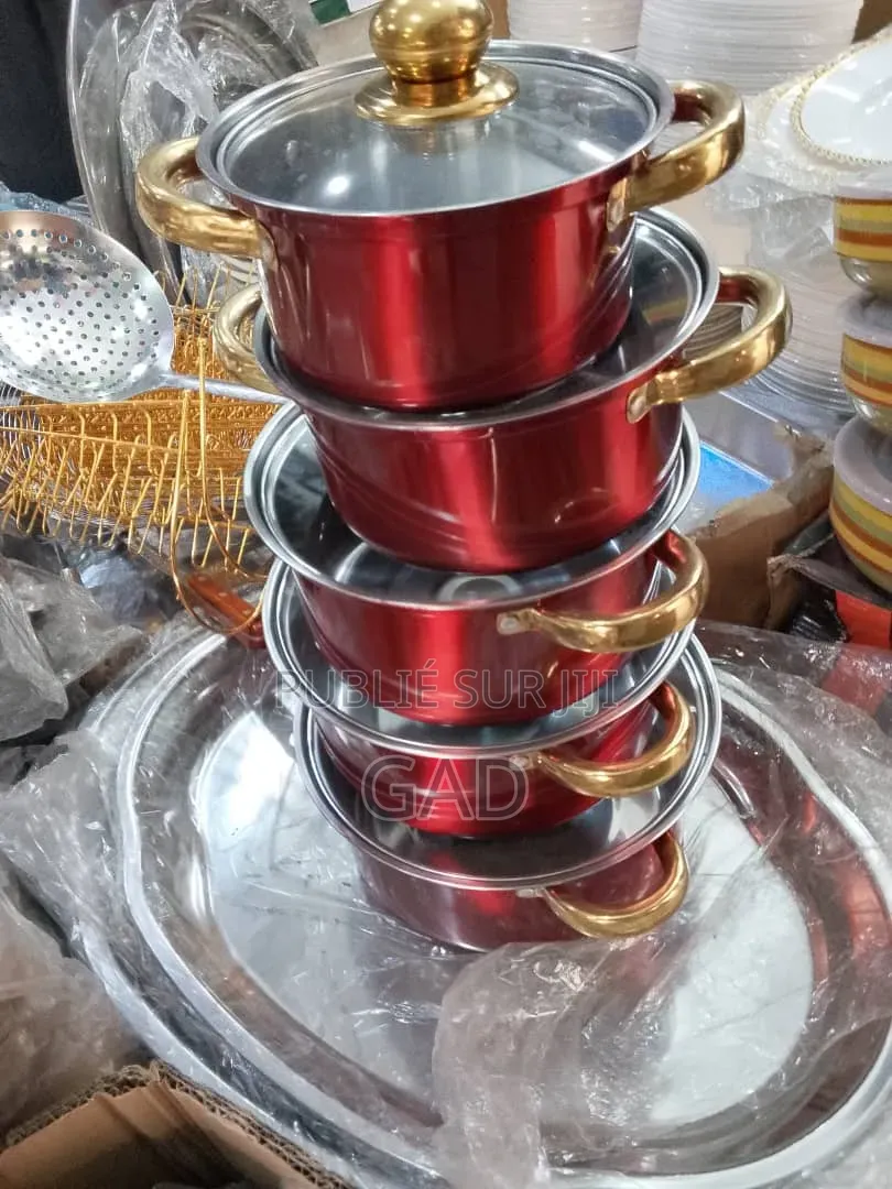 Complet Assiette Inox Rouge