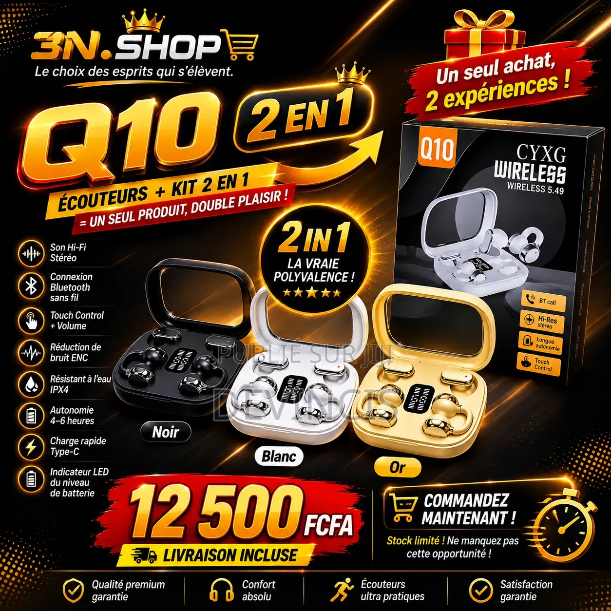 Q10 2 en 1 : Bien Plus Que De Simples Écouteurs